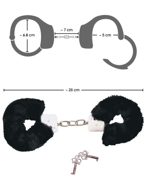 Manette in metallo con pelo nero - Bad Kitty Manette in metallo con pelo nero - Bad Kitty