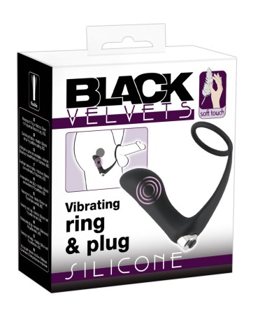 Vibrating Ring & Plug Black Velvets