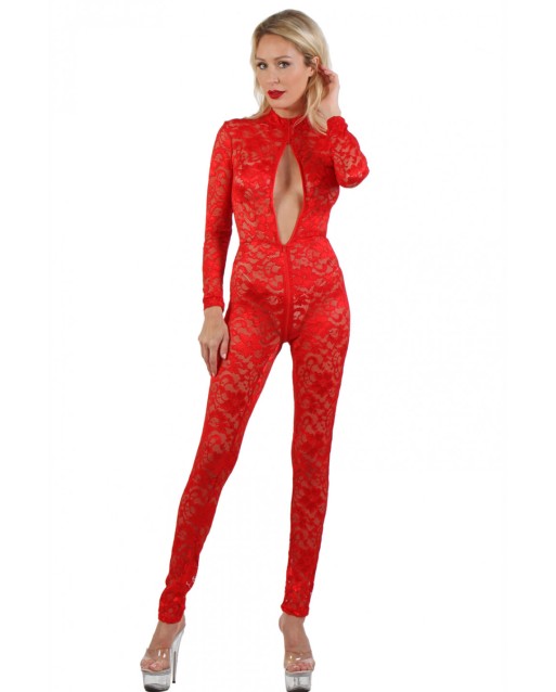 Catsuit Rossa Di Pizzo - Soisbelle Catsuit Rossa Di Pizzo - Soisbelle