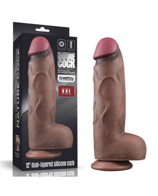 Dual Layered Platinum Silicone Cock XXL 31 cm