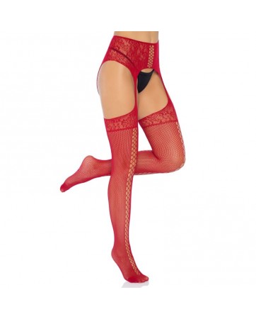 Collant sexy bordeaux, con aperture - Leg Avenue