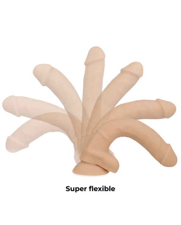 DILDO REALISTICO CON TESTICOLI IN SILICONE FLESSIBILE - COCK MILLER - 18 CM