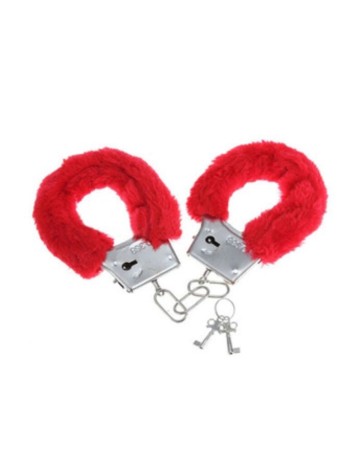 Manette in metallo leggero con pelo Rosso
