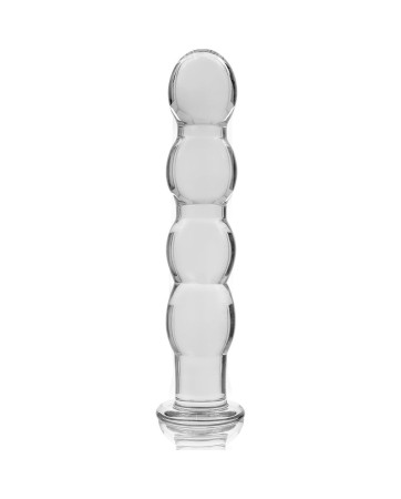 NEBULA SERIES BY IBIZA - MODELLO 10 DILDO IN VETRO BOROSILICATO TRASPARENTE 16.5 CM