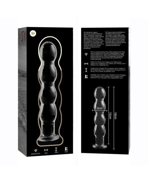 NEBULA SERIES BY IBIZA - MODELLO 10 DILDO IN VETRO BOROSILICATO TRASPARENTE 16.5 CM NEBULA SERIES BY IBIZA - MODELLO 10 DILDO IN VETRO BOROSILICATO TRASPARENTE 16.5 CM