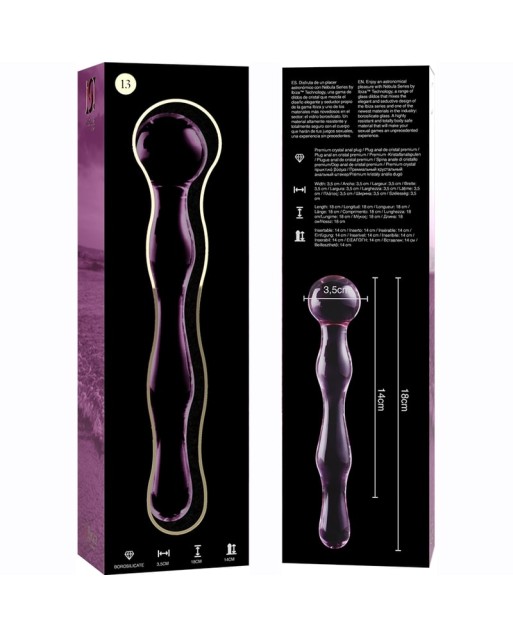 NEBULA SERIES BY IBIZA - MODELLO 13 DILDO IN VETRO BOROSILICATO ROSA 18 CM x 3.5 CM NEBULA SERIES BY IBIZA - MODELLO 13 DILDO IN VETRO BOROSILICATO ROSA 18 CM x 3.5 CM