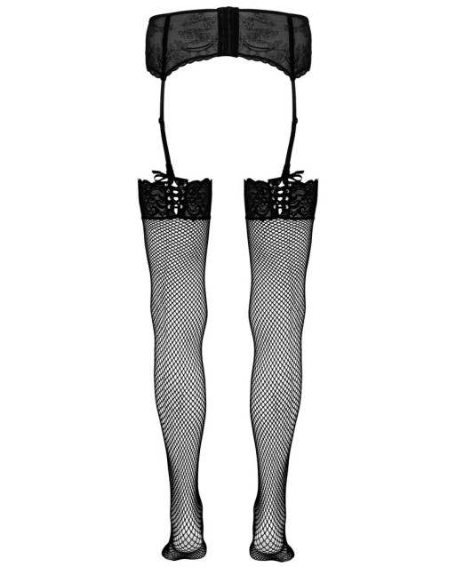 Calze nere a rete non autoreggenti - Cottelli Legwear
