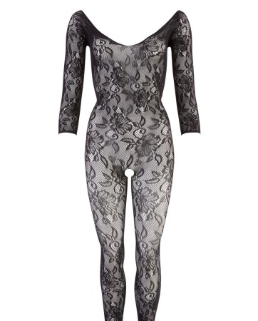 Catsuit in pizzo nero floreale - Mandy Mystery
