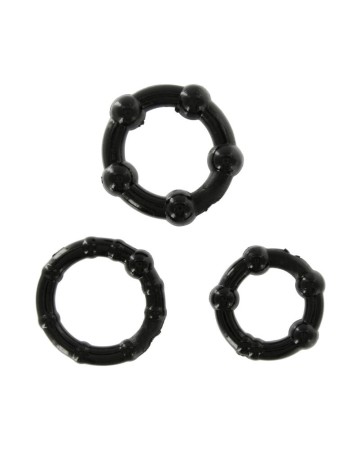 3 mini anelli in silicone black