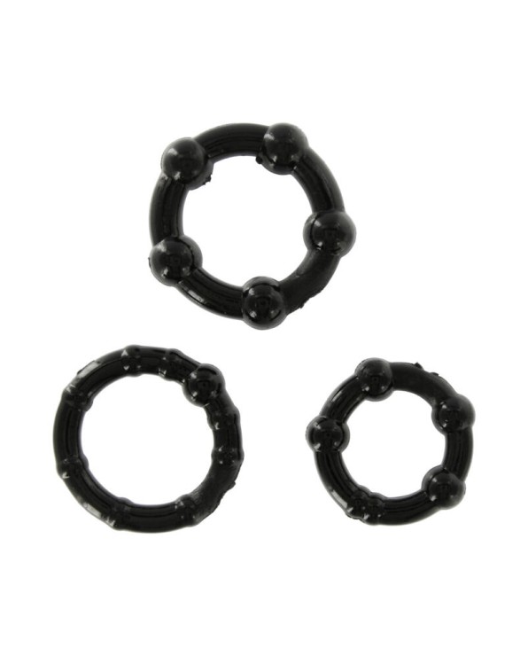 3 mini anelli in silicone black