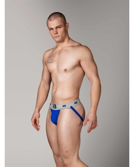 Jockstrap blu con banda elastica grigia - Meyer Jockstrap blu con banda elastica grigia - Meyer