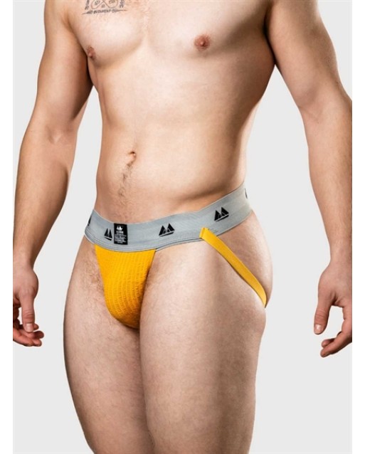 Jockstrap giallo con banda elastica grigia - Meyer