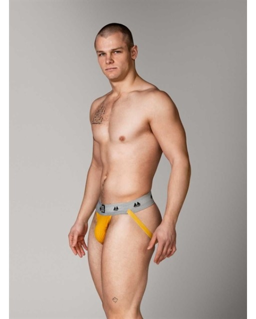 Jockstrap giallo con banda elastica grigia - Meyer
