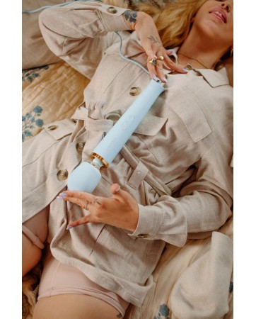Blue Powerful Plug-In Vibrating Massager - LE WAND
