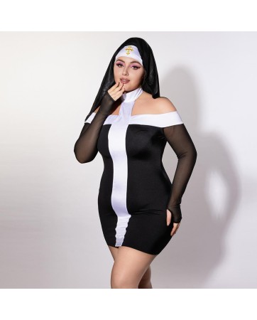 Costume da Sexy Suora Per Taglie Forti - 3 Pezzi - JSY Lingerie