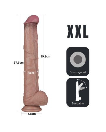 Dual Layered Silicone Cock XXL - 37,5 cm