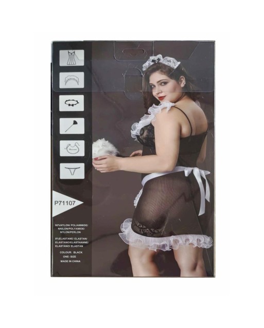 Costume da Sexy Cameriera Per Taglie Forti - 6 Pezzi - JSY Lingerie