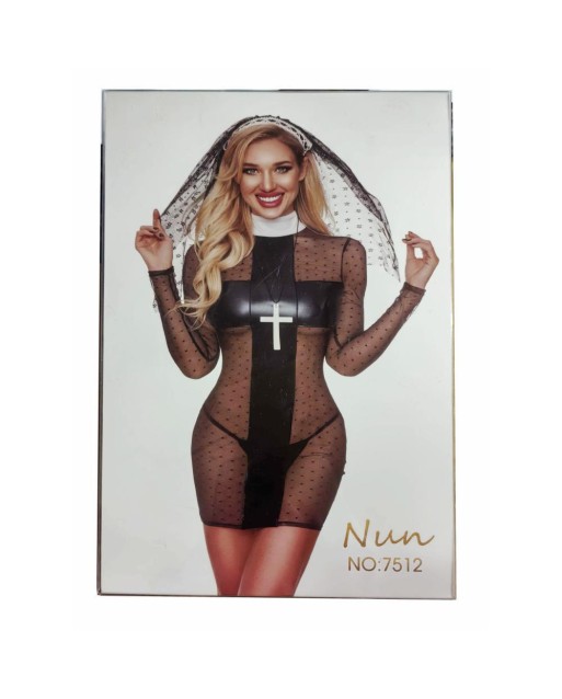 Costume da Sexy Suora - 4 Pezzi - Taglia Unica - JSY Lingerie Costume da Sexy Suora - 4 Pezzi - Taglia Unica - JSY Lingerie
