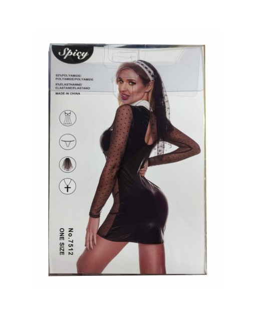 Costume da Sexy Suora - 4 Pezzi - Taglia Unica - JSY Lingerie Costume da Sexy Suora - 4 Pezzi - Taglia Unica - JSY Lingerie