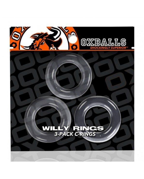 Oxballs WILLY RINGS confezione da 3 anelli fallici - Trasparenti