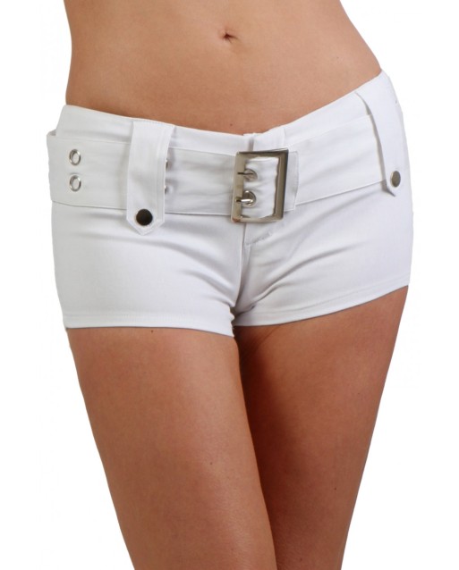 Mini shorts bianchi con cintura - Soisbelle