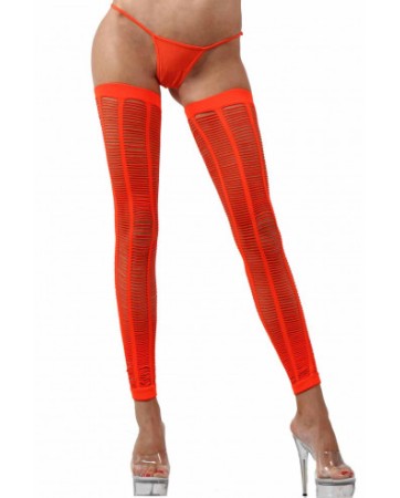 Calze a rete traforate, sexy ed elastiche orange