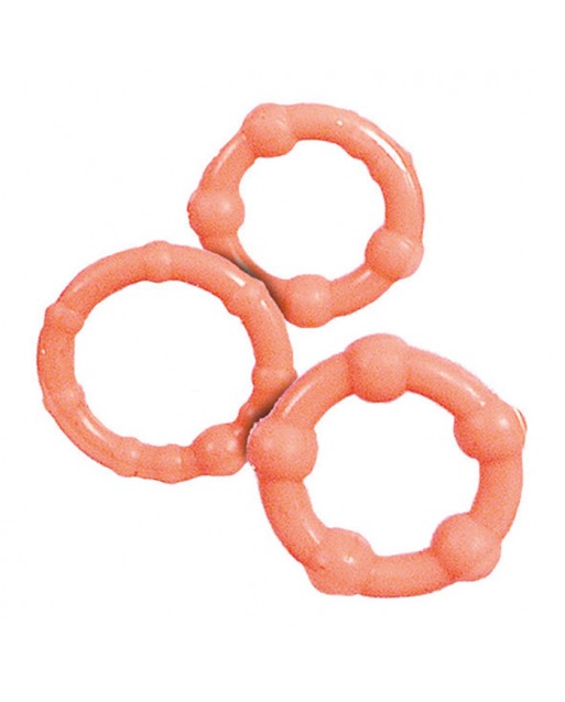 3 mini anelli in silicone flesh