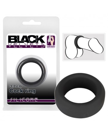 Black Velvets Cock Ring in silicone 3,2 cm