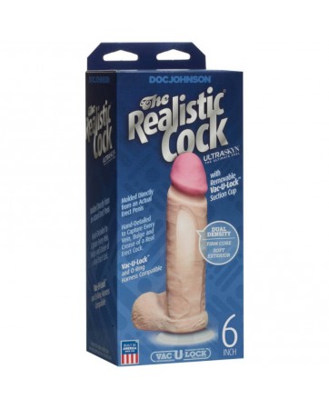 Realistic Cock 6" Flesh Ultraskyn - Doc Johnson