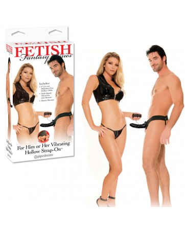 Vibrating Hollow Strap On For Him Or Her Black 6?