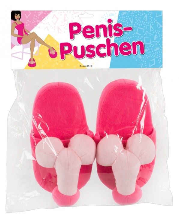 Pantofole rosa con pene e testicoli