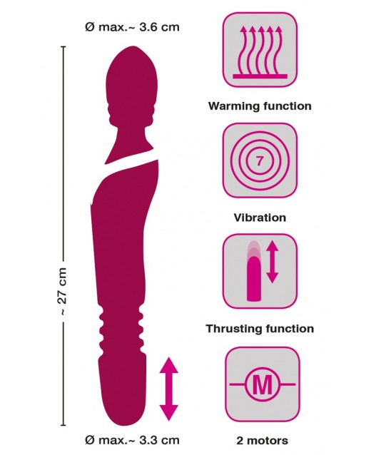 Massage Wand Warming & Thrusting Vibe - Javida Massage Wand Warming & Thrusting Vibe - Javida