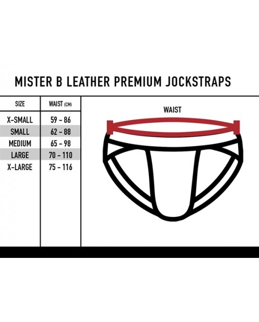 Mister B Leather Premium Jockstrap - Black White