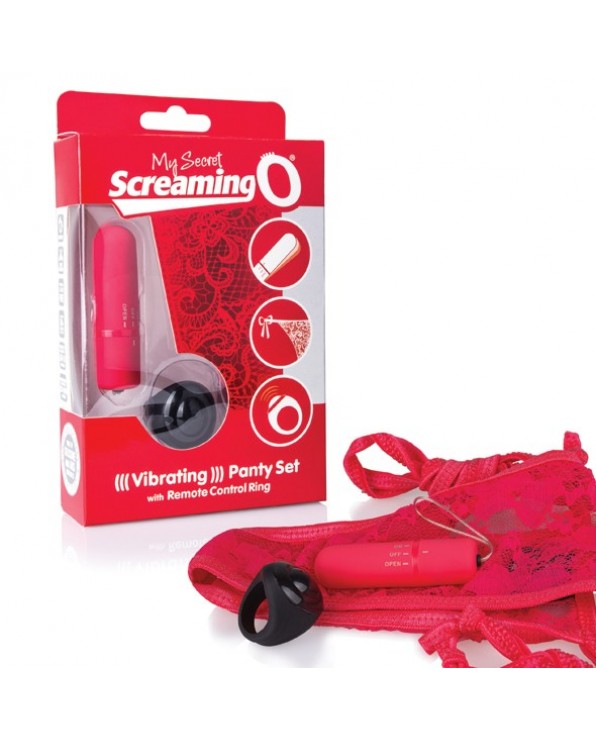 Stimolatore clitorideo telecomandato The Screaming O - Rosso