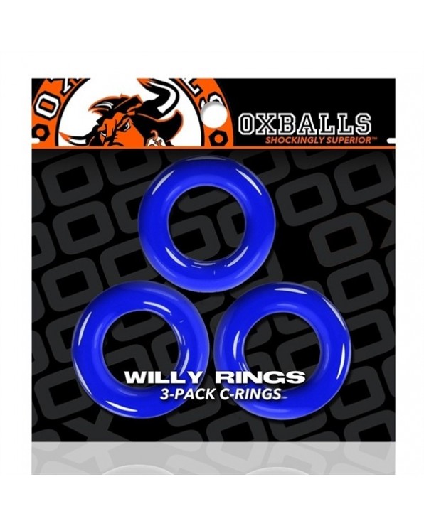 Oxballs WILLY RINGS confezione da 3 anelli fallici - Police Blue