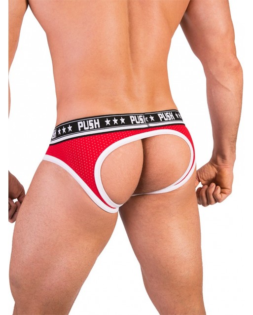Slip con foro in rete premium - rosso / bianco - Push