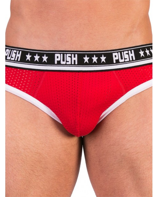 Slip con foro in rete premium - rosso / bianco - Push