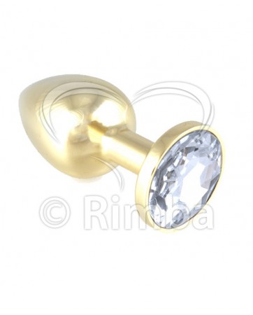Gold Butt plug Small with cristal