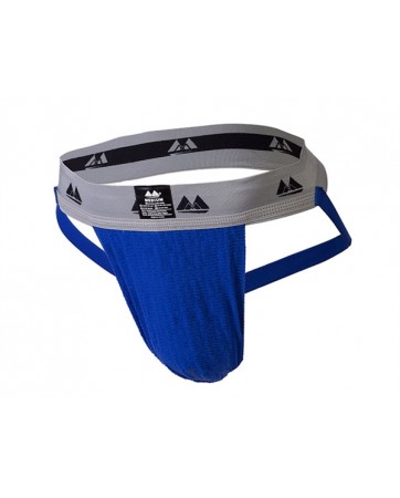 Jockstrap blu con banda elastica grigia - Meyer
